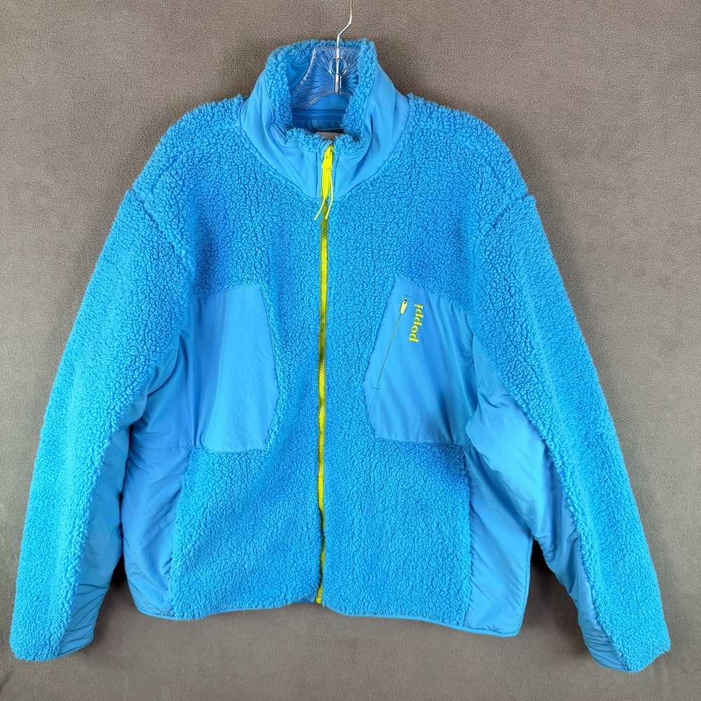 Poppi Soda Teddy Bear Jacket Mens‎ 2XL Blue Healthy Soda Soft High Quality RARE